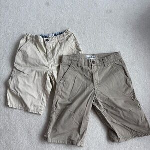 Set of 2 Kids Khaki and Beige Shorts - Casual Cotton Blend